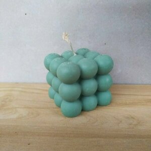 Χειροποιητο κερί bubble 6εκ*6εκ πρασινο - αρωματικά κεριά, χριστουγεννιάτικα δώρα, 100% φυτικό - 2