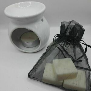 Κυβάκια wax melt σόγιας σε λευκό χρώμα 4τμχ - δωράκι, αρωματικά κεριά, waxmelts, soy wax - 3