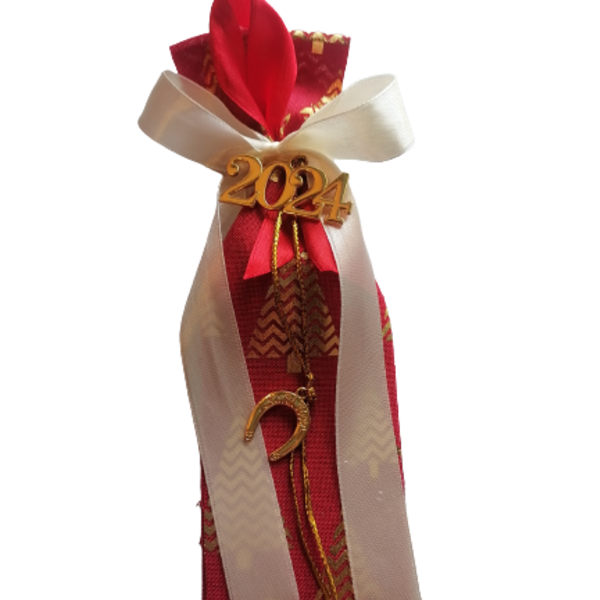 Petal Luck Charm Decoration Red 21×2 ×7 - ύφασμα, vintage, μέταλλο, γούρια, προσωποποιημένα - 2