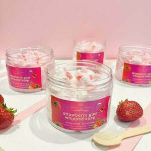 Αφρόλουτρο με Scrub 2σε1 Econony Size 350ml - Φράουλα Τσιχλόφουσκα - χειροποίητα, 100% φυτικό - 4