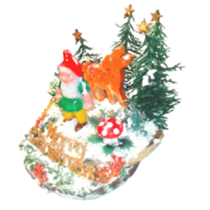 Χριστουγεννιατικο ξυλινο επιτραπεζιο διακοσμητικο σε 2 επιπεδα , Γουρι 2024 . -Χριστουγεννιατικο Χιονισμενο Δασος-- - ξύλο, vintage, διακοσμητικά, δέντρο - 4
