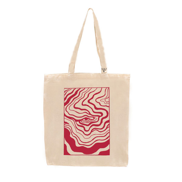 Tote Bag Υφασμάτινη Red Eye Κόκκινο 48x32 - ύφασμα, ώμου, all day, tote, πάνινες τσάντες
