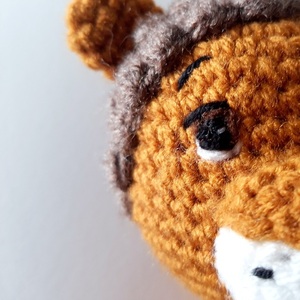 Χειροποίητο Πλεκτό Λιοντάρι, 18εκ. - crochet, βελονάκι, λούτρινα, λιοντάρι, amigurumi - 5
