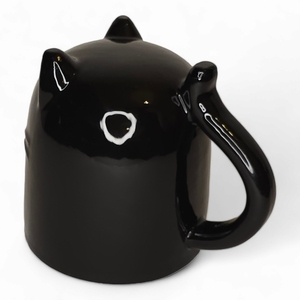 Μεγάλη ανάποδη κούπα μαύρη γάτα - πηλός, γάτα, κούπες & φλυτζάνια - 2