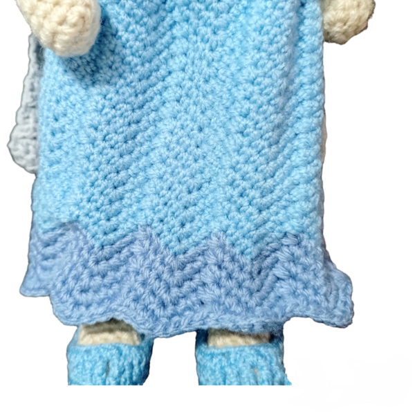 Χειροποίητη πλεκτή κούκλα εμπνευσμένη απο την Frozen Έλσα - 38 εκ - χειροποίητα, λούτρινα, amigurumi, κούκλες - 4