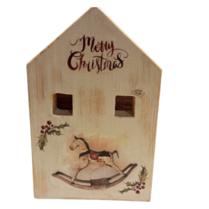 Ξύλινο χριστουγεννιάτικο χειροποίητο σπιτάκι - ξύλο, vintage, σπίτι, δασκάλα, διακοσμητικά