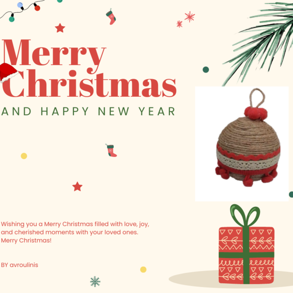 Στολίδι για το δέντρο , χριστουγεννιάτικη μπάλα , 6εκ - νήμα, στολίδια, δέντρο, μπάλες - 3