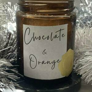 Αρωματικό κερί σε γυάλινο βάζο 170γρ με άρωμα σοκολάτα και πορτοκάλι - αρωματικά κεριά - 3