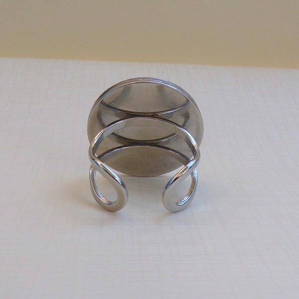 Στρογγυλό δαχτυλίδι απο ατσάλι - γεωμετρικά σχέδια, ατσάλι, αυξομειούμενα - 3