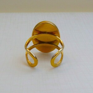 Μικρό Οβάλ δαχτυλίδι κόκκινο - επιχρυσωμένα, γεωμετρικά σχέδια, ατσάλι, αυξομειούμενα - 4