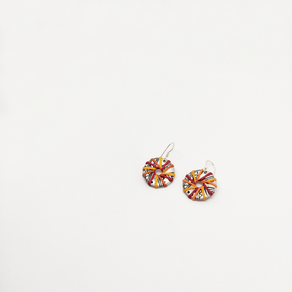 Σκουλαρίκι Κρεμαστό, στεφάνι κηροκλωστές. - ασήμι 925, αλπακάς, μικρά, γάντζος, φθηνά - 2