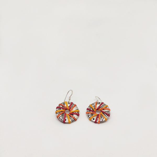 Σκουλαρίκι Κρεμαστό, στεφάνι κηροκλωστές. - ασήμι 925, αλπακάς, μικρά, γάντζος, φθηνά - 4