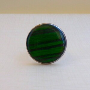Στρογγυλό δαχτυλίδι απο ατσάλι σε πράσινο χρώμα - γεωμετρικά σχέδια, ατσάλι, αυξομειούμενα - 3