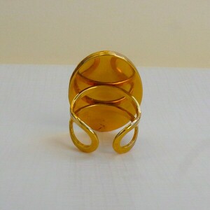 Χειροποίητο οβάλ δαχτυλίδι απο ατσάλι - επιχρυσωμένα, γεωμετρικά σχέδια, ατσάλι, αυξομειούμενα - 4