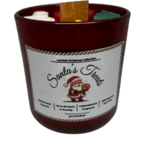 Santa's Treats Candle Limited Christmas Collection (Μελομακάρονο) (Soy wax,Άσπρο-Κόκκινο-Πράσινο-Κίτρινο, 280ml) (Christmas Candles) - αρωματικά χώρου, 100% φυτικό, soy candle, soy wax - 2