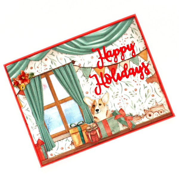 Χριστουγεννιάτικες 3d ευχετήριες κάρτες με σκυλάκι - χαρτί, scrapbooking, ευχετήριες κάρτες - 3