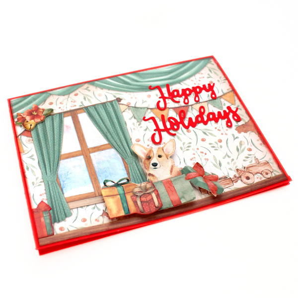 Χριστουγεννιάτικες 3d ευχετήριες κάρτες με σκυλάκι - χαρτί, scrapbooking, ευχετήριες κάρτες - 5