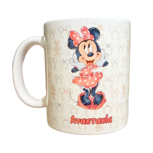 Χειροποίητη προσωποποιημένη κεραμική κούπα με όνομα "Minnie mouse Disney" - πορσελάνη, κούπες & φλυτζάνια, προσωποποιημένα