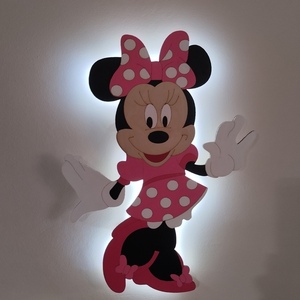 Minnie mouse ξύλινο επιτοίχιο φωτιστικό 40cm - κορίτσι, ήρωες κινουμένων σχεδίων