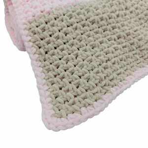 Fluffy Κουβέρτα Παιδική, 125 x 110εκ, Ροζ Γκρι Χρώμα, Δώρο για μωρό, Κουβερτούλα για κοριτσάκι, Baby Shower Gift - κορίτσι, κουβέρτες - 4