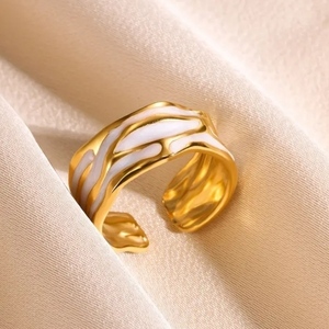 Δαχτυλίδι γυναικείο χρυσό λευκό - επιχρυσωμένα, ορείχαλκος, αυξομειούμενα - 2