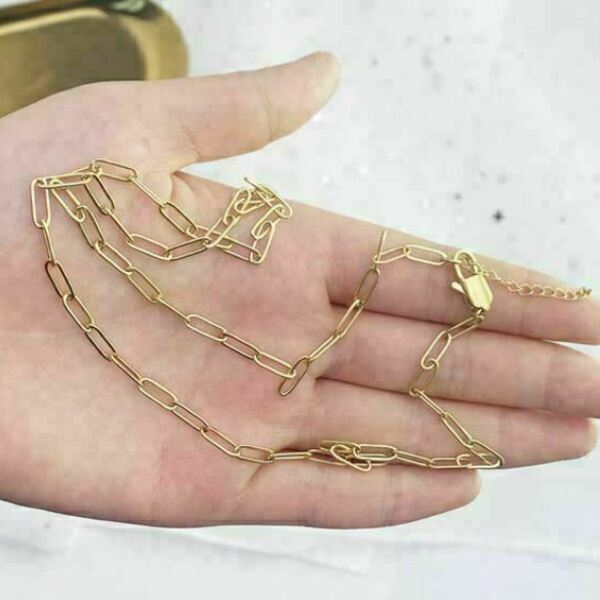 Χρυσή αλυσίδα λαιμού συνδετήρας από ανοξείδωτο ατσάλι με ματάκι - αλυσίδες, μάτι, κοντά, ατσάλι, boho - 4