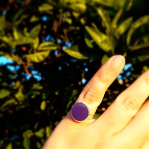 Δαχτυλίδι "purple" - ατσάλι, αυξομειούμενα, φθηνά
