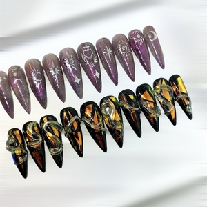 RTS - Press On Nails Long Stiletto - Size Small - DUO 1- Ready To Ship - 4
