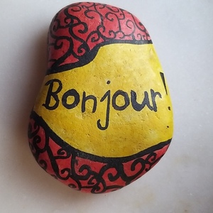 Διακοσμητική πέτρα "bonjour" - πέτρα, διακοσμητικές πέτρες