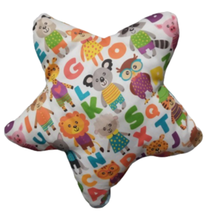 Μαξιλάρι αστέρι με ζωάκια σε ζωηρά χρώματα ( 28 χ 28 εκ.) - κορίτσι, αγόρι, αστέρι, δώρα για παιδιά, ζωάκια - 2