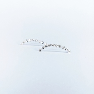 Ασημένια 925° σκουλαρίκια μακριά ear climbers / crawlers με στρας - στρας, ασήμι 925, μικρά, φθηνά - 2