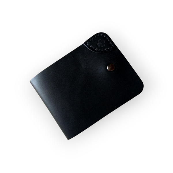 Χειροποίητο δερμάτινο ανδρικό πορτοφόλι μαύρο -WA140 - δέρμα, πορτοφόλια