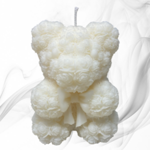 Χειροποίητο Λευκο Κερί Σόγιας Αρκουδακι Με Φιογκο Σε Αρωμα Της Επιλογης Σας, 270γρ. - κερί, αρωματικά κεριά, 100% φυτικό, soy wax - 2