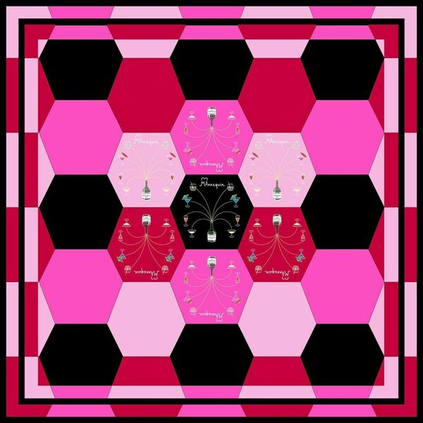 Τετράγωνο Μεταξωτό Μαντίλι 70*70 εκ. με Μοτίβο (Μannequini Pink) - μετάξι, φουλάρια - 2