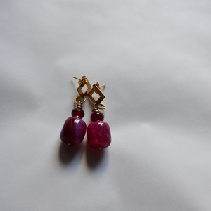 Lila Earrings - ημιπολύτιμες πέτρες, μακριά, ατσάλι, boho, μεγάλα