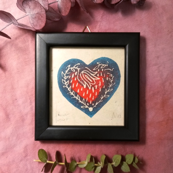 Εκτύπωση Καρδιά Δίχρωμη - εκτύπωση, πίνακες & κάδρα, χειροποίητα