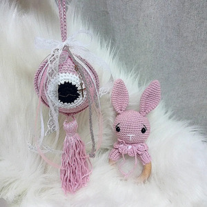 Βρεφικό σετ δώρου 3 τεμαχίων - amigurumi, φυλακτό, σετ δώρου, κουδουνίστρα - 4