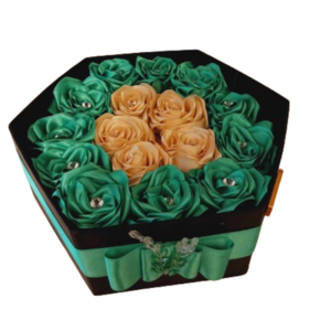 Πολυτελές κουτί με χειροποίητα τριαντάφυλλα 30cm - ύφασμα, διακοσμητικά, αγ. βαλεντίνου, δώρα για γυναίκες
