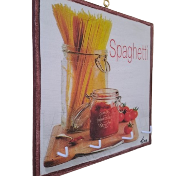 Κλειδοθηκη κρεμαστή ξύλινη spaghetti διάστασης 20Χ20 εκατ. - κλειδί - 4