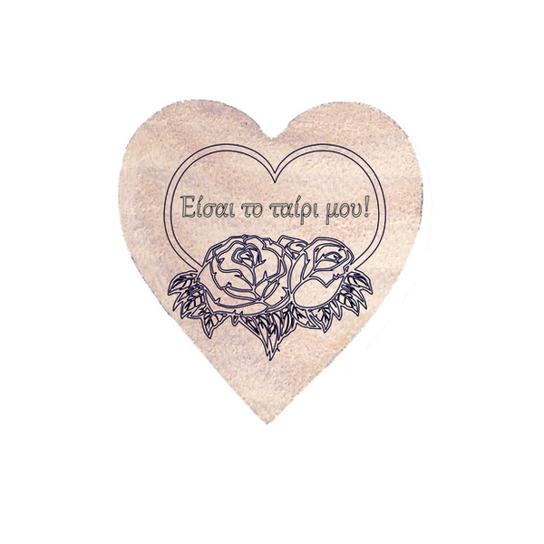 Ξύλινη καρδιά σε φυσικό χρώμα με μαγνήτη (Τριαντάφυλλα) - ξύλο, διακοσμητικά