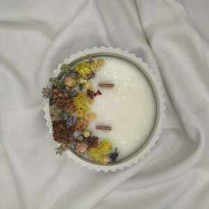 Χειροποίητο οικολογικό κερί σόγιας σε γύψινο δοχείο - αρωματικά κεριά - 3