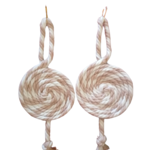 Sol key Earrings pair - Σκουλαρίκια κλειδί του Σολ 15×1×6cm - μακραμέ, ατσάλι, boho, μεγάλα, γάντζος