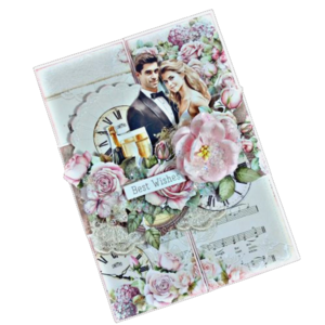 Χειροποίητη ρομαντική ευχετήρια κάρτα γάμου με λουλούδια - λουλούδια, χειροποίητα, γάμος, επέτειος, ευχετήριες κάρτες