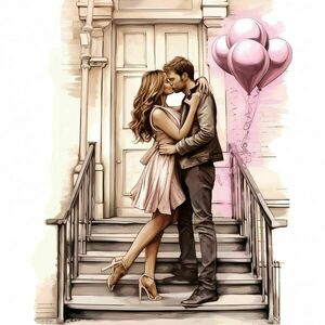 Αφίσα - Poster Valentine Couple Kissing 5, 21x30εκ. - αφίσες