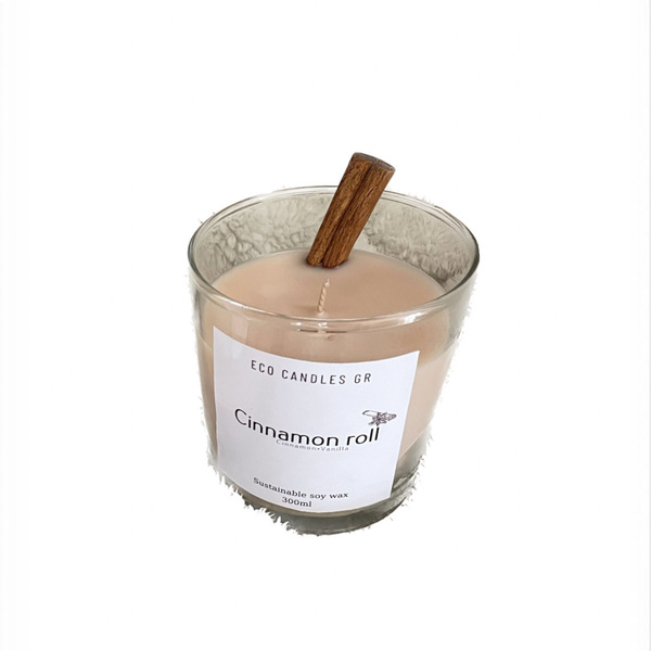 Kερί σόγιας σε βαζάκι Cinnamon roll - αρωματικά κεριά, φθινόπωρο, κερί σόγιας
