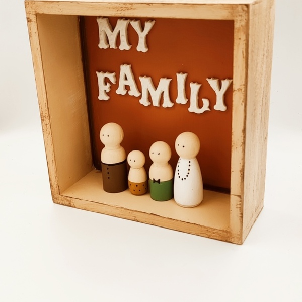 Επιτραπέζιο καδρακι δώρο για οικογένεια - ξύλο, σπίτι, διακοσμητικά - 2