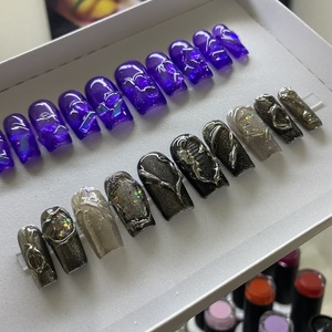 RTS - Press On Nails in Medium Square- Size Small - DUO 6- Ready To Ship - 3