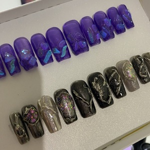 RTS - Press On Nails in Medium Square- Size Small - DUO 6- Ready To Ship - 4