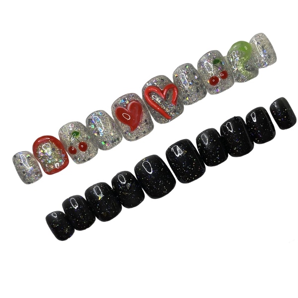 RTS - Press On Nails in Short Square- Size Medium - DUO 7- Ready To Ship - 2