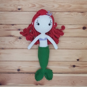 Πλεκτή κούκλα γοργόνα - λούτρινα, amigurumi, για παιδιά, ήρωες κινουμένων σχεδίων, δώρο γεννεθλίων - 3